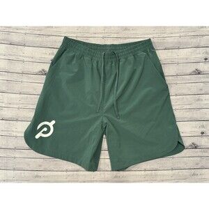 PELOTON Mens Sessions Resistance Shorts Sz M Green Stretch Workout Gym Spin